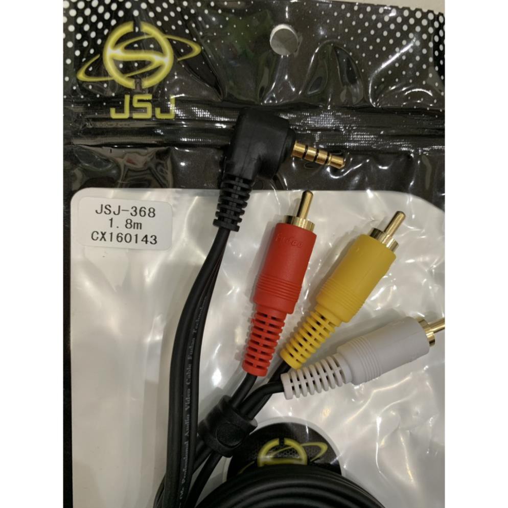CÁP AV CHO ANDROI TV BOX DUN HD TV 3.5 TO AV 1.8M JSJ-368 - CÁP AV