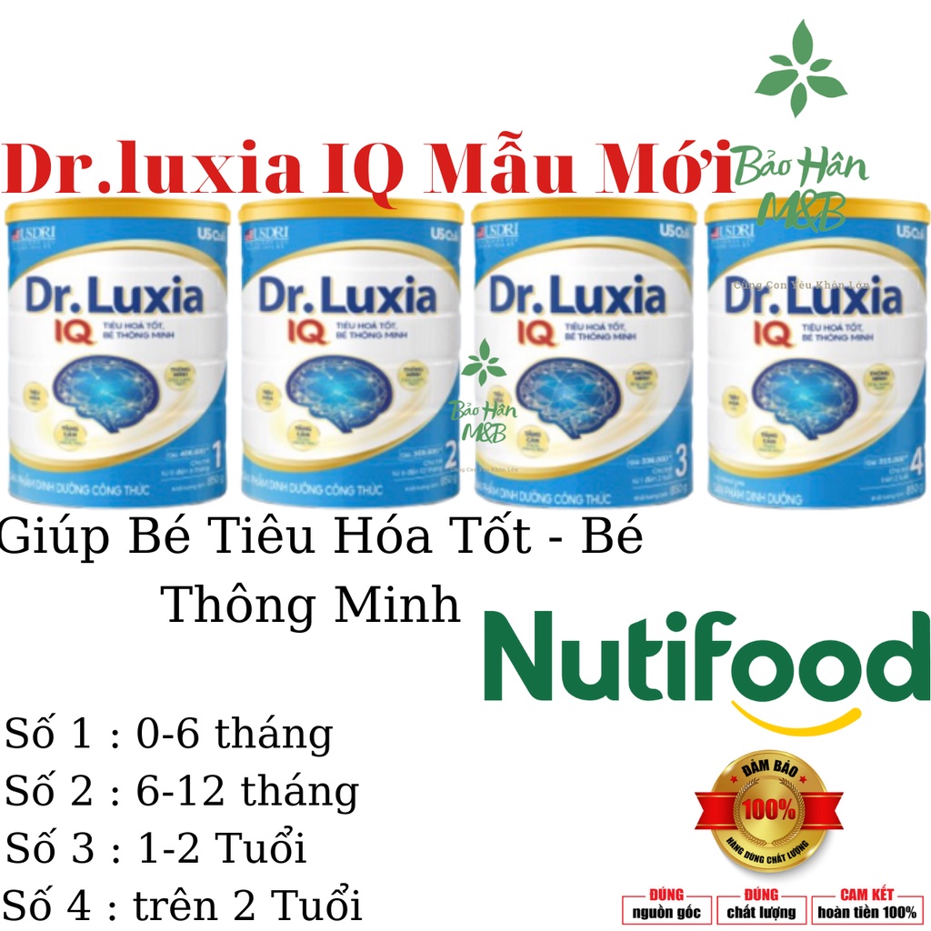 Sữa Dr.luxia IQ NutiFood Đủ Số 1-2-3-4 Lon 850g [ date mới nhất ]