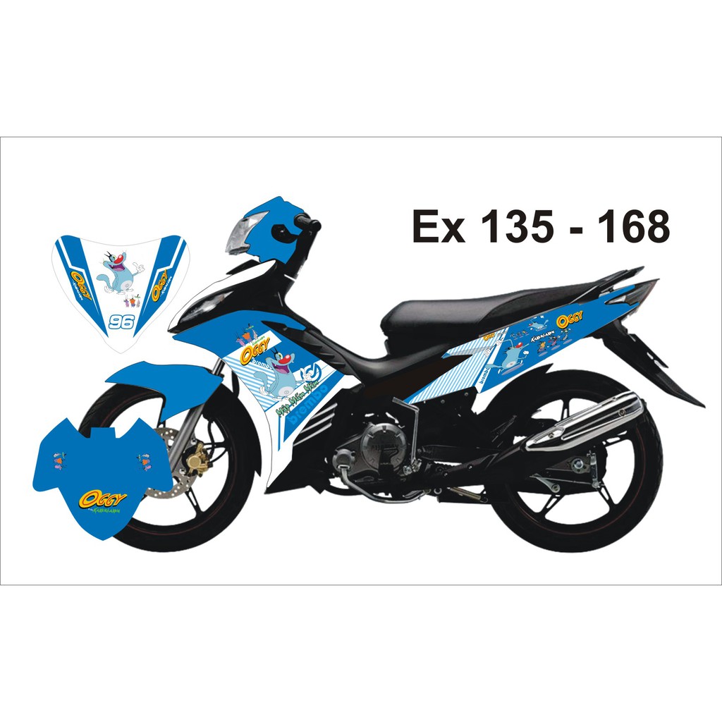 Tem Trùm Exciter 135 Xanh Trắng Oggy