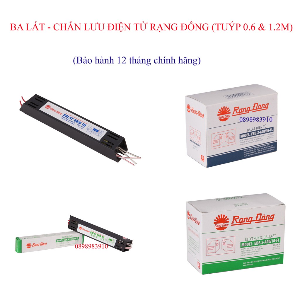 Chấn lưu - Ba lát điện tử RẠNG ĐÔNG dùng cho máng tuýp 1.2 và 0.6m