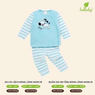 Bộ Lullaby cài lệch băng lông bé trai/gái