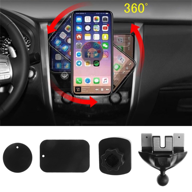 Giá Đỡ Điện Thoại Hít Nam Châm Gắn Lỗ Thông Gió Xe Hơi Xoay 360 Độ