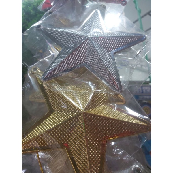 (phụ kiện noel) NGÔI SAO HẠT TRANG TRÍ CÂY THÔNG GIÁNG SINH 16CM