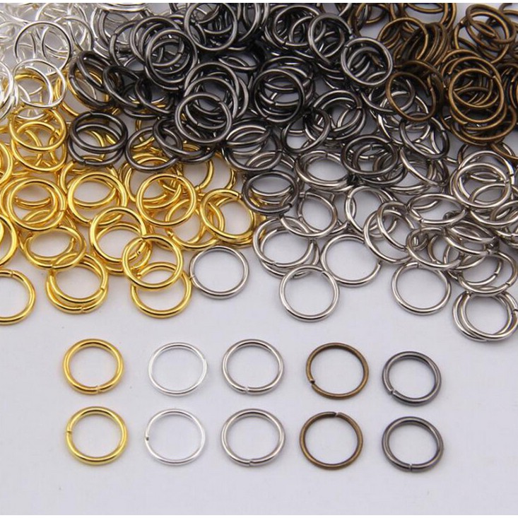 Set 200 Vòng Kim Loại 4-12mm Chuyên Dụng Làm Đồ Trang Sức Thủ Công