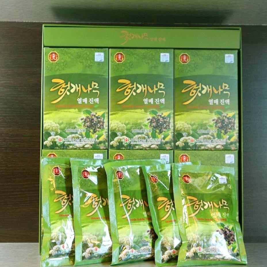 Sâm Hoàng Diệu - Nước Bổ Gan Hàn Quốc Hovenia Dulcis Thunberg (100Ml x 30 Gói) - Nước Mát Gan Bio Apgold - Ruvask