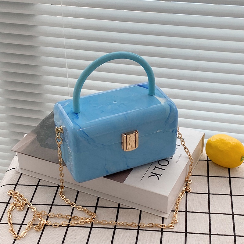 Túi IELGY màu acrylic có dây xích thời trang cho phụ nữ