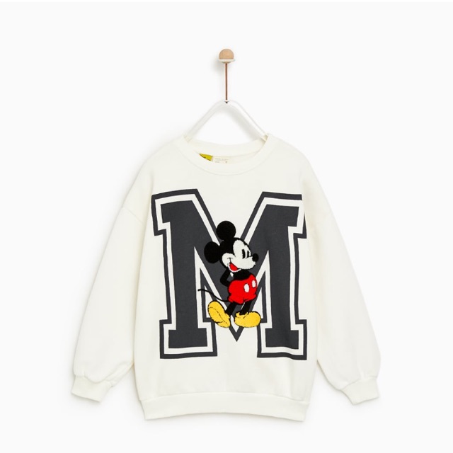 [ZARA XUẤT XỊN] Áo nỉ Mickey trắng