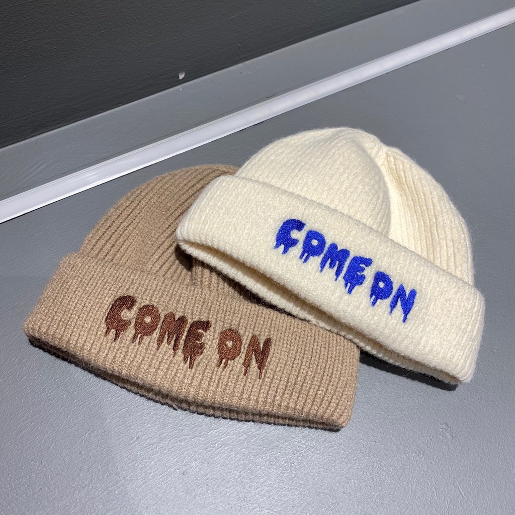 Nón Len Dệt Kim Tròn Che Mặt Giữ Ấm Tai Phù Hợp Cho Mùa Thu/Đông