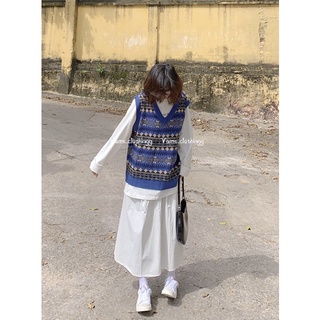 áo gile len dáng rộng