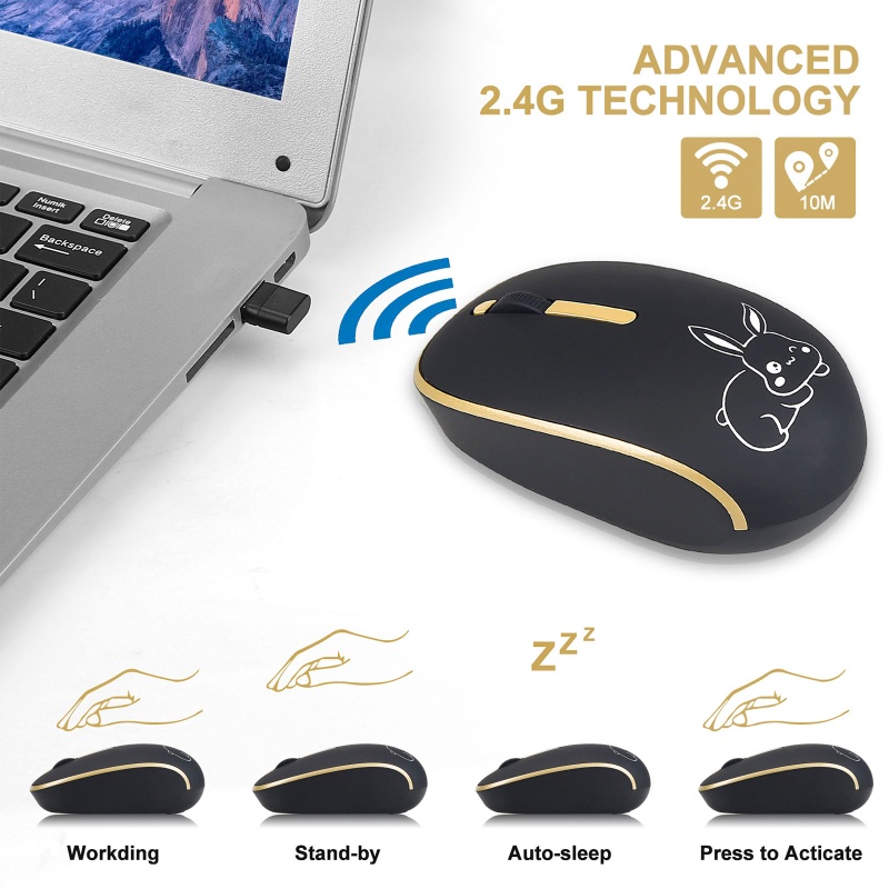 Chuột không dây LI 2.4G Kèm Đầu Nhận USB Type-C