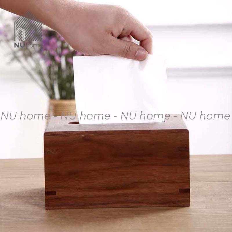 nuhome.vn | Hộp đựng giấy gỗ - Bako, hộp đựng khăn giấy bằng gỗ walnut được thiết kế đơn giản, cao cấp và tiện dụng