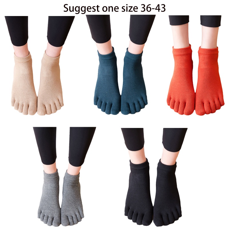Xiangbao Vớ Tập Yoga 5 Ngón Chống Trượt Màu Trơn Dành Cho Nam Và Nữ