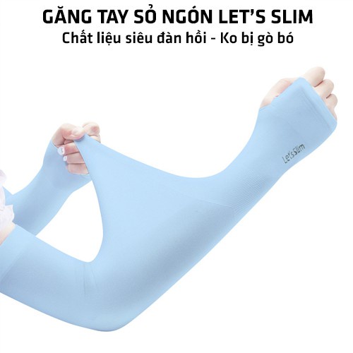 Găng Tay Chống Nắng Hàn Quốc Xỏ Ngón Let's Slim đủ màu Dày Dặn Ngăn Tia UV (1 đôi)