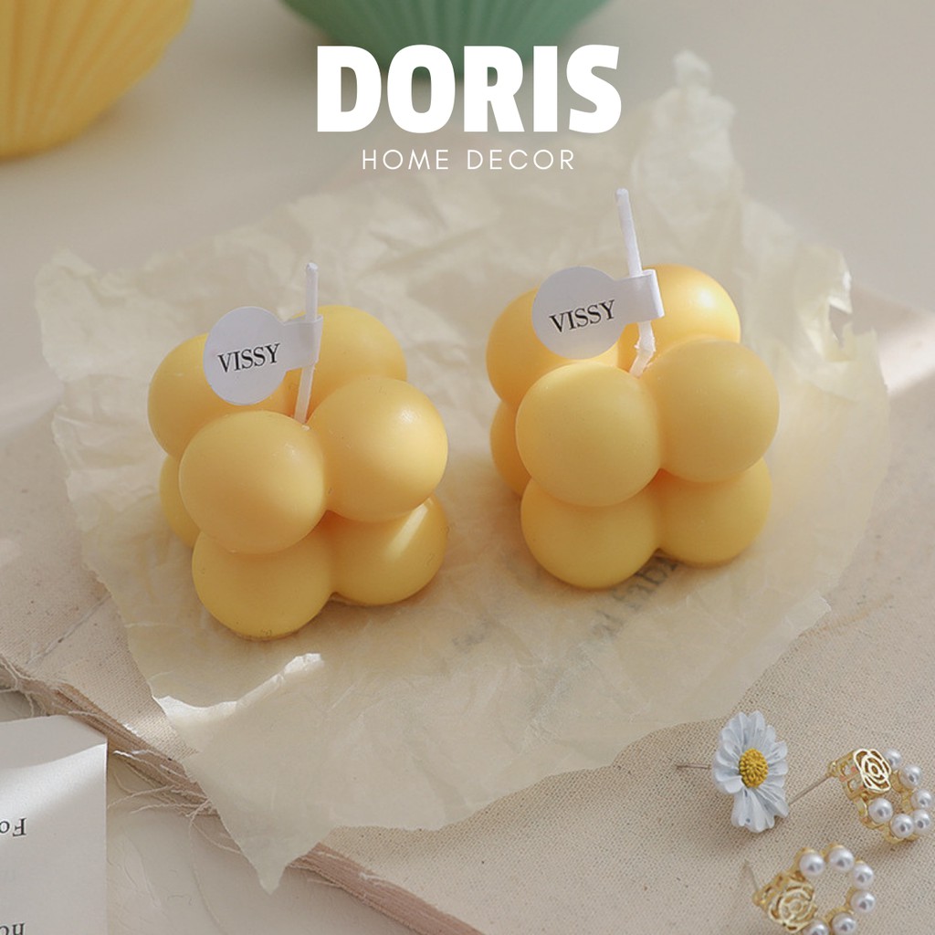 Nến thơm hình khối rubik, nến trang trí rubic đậu nành tự nhiên decor góc chụp ảnh - Doris.decor