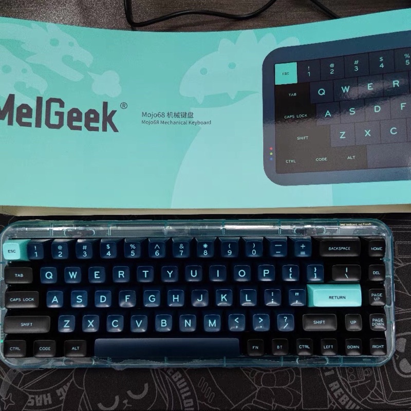 Bàn phím cơ không dây bluetooth, 2.4G Mojo 68 MelGeek chính hãng phong cách retro LED RGB có thể hotswap thay switch