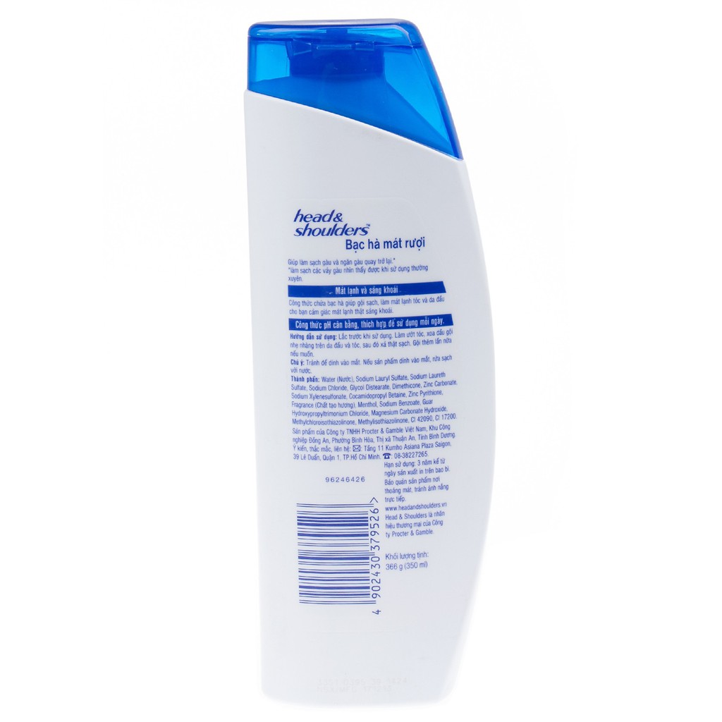 Dầu Gội Head &amp; Shoulders Bạc Hà Mát Rượi 350ml