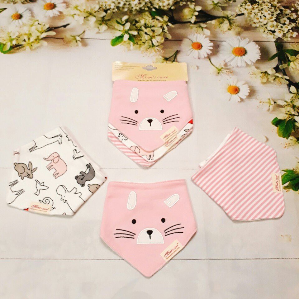 SET 3 Yếm (khăn) tam giác Cao cấp Mom'sCare chất liệu đẹp dành riêng cho bé cưng