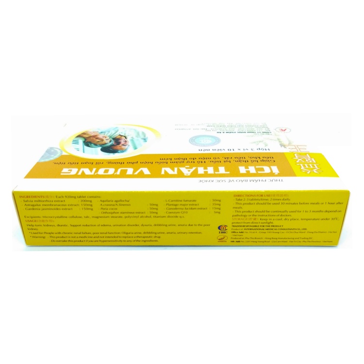 Ích Thận Vương - Bảo Vệ và Cải Thiện Chức Năng Thận - Hàng Chính Hãng (Hộp 30 Viên)