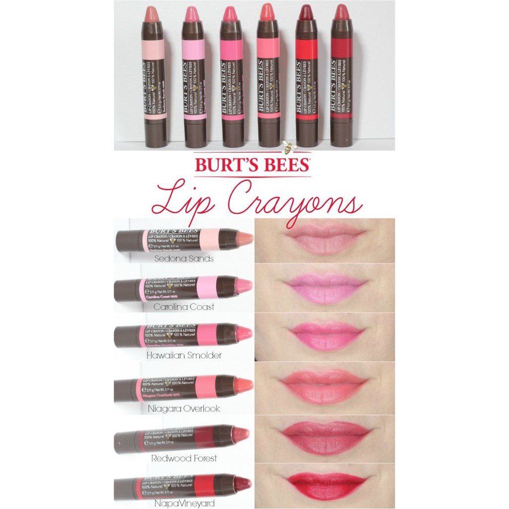 🖍Son lì bút chì BURT'S BEE Lip Crayon Matte Mỹ 100% thiên nhiên🖍