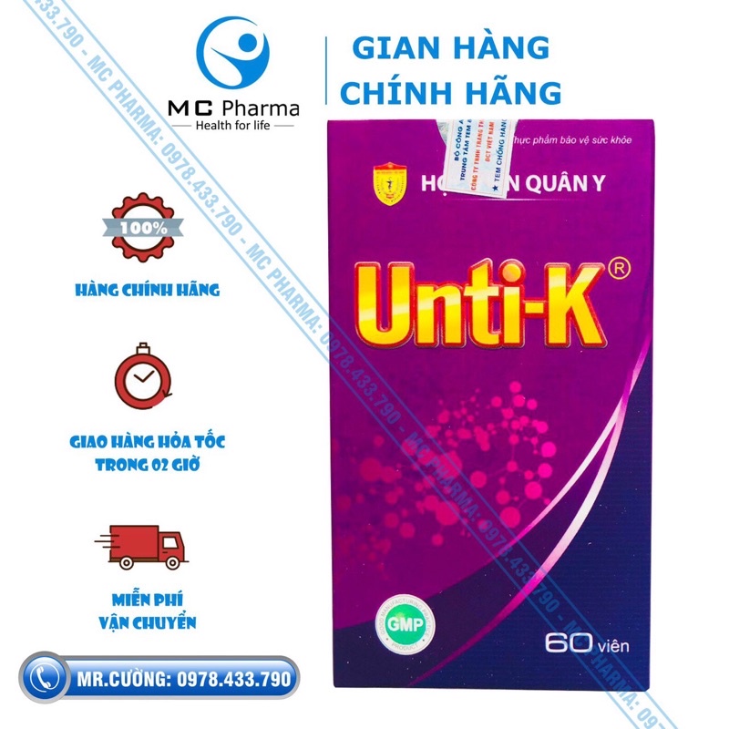 Viên nang Unti k Học viện quân y hộp 60 viên