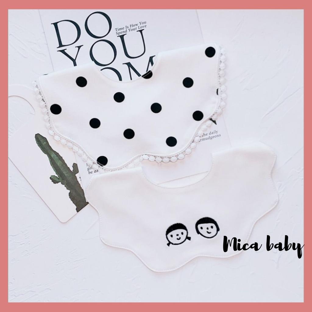 Yếm cổ hoa mẫu viền sóng đáng yêu cho bé Mica baby YC04