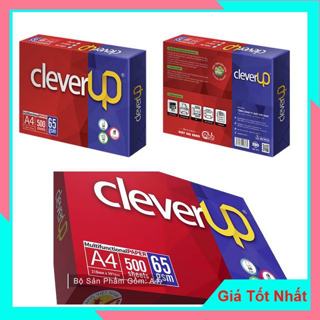 Giấy In Clever Up A4 Định lượng 65gsm, Độ trắng 92, Quy Cách 500 Tờ/ Ram