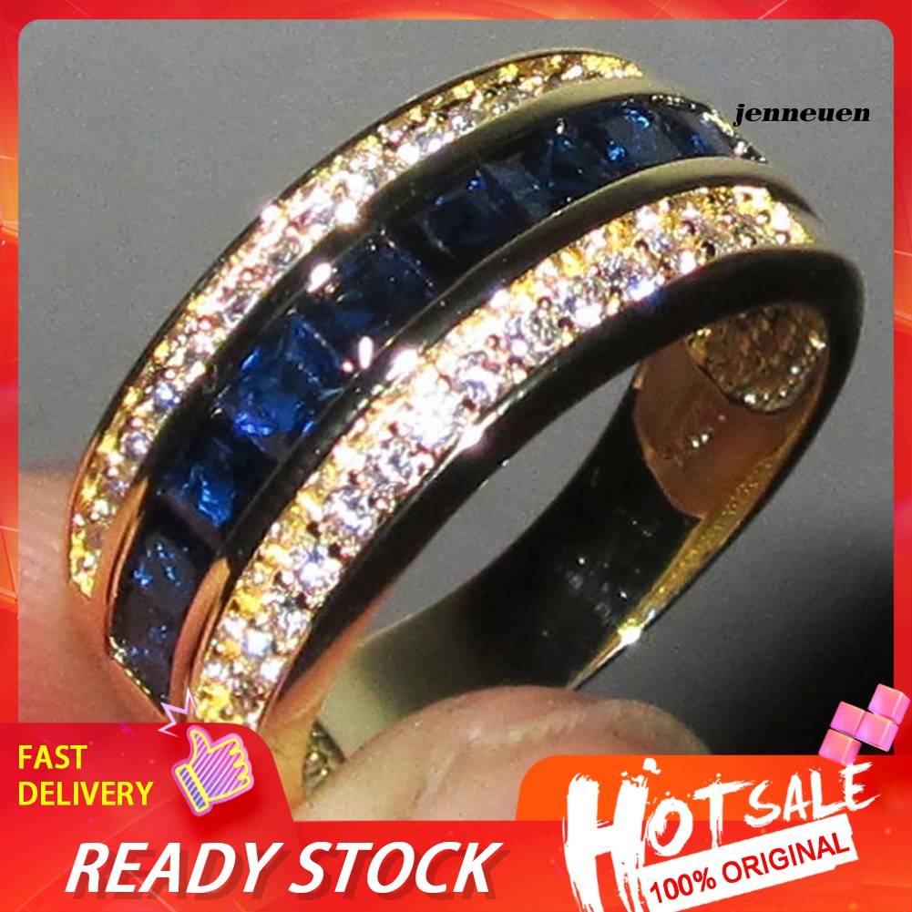 Nhẫn Đính Hôn Đính Kim Cương Giả Lấp Lánh Thời Trang Cho Nữ