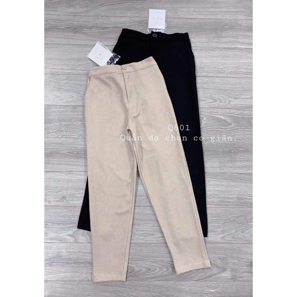 (ảnh thật +video) quần baggy dạ nữ cạp cúc chun lưng | BigBuy360 - bigbuy360.vn