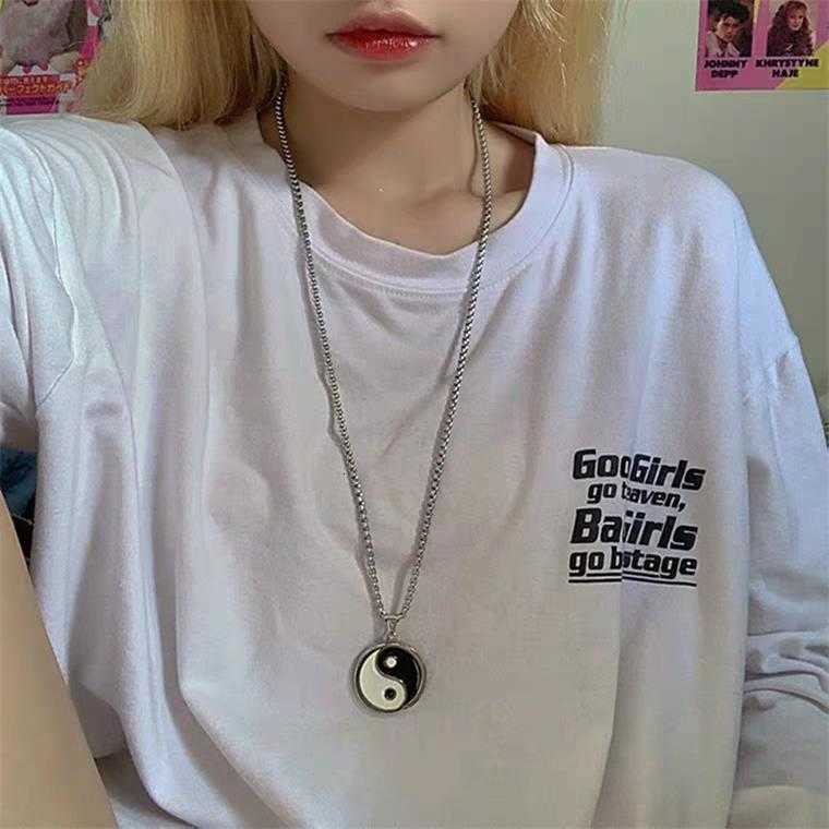 Dây chuyền mặt hình bát quái độc đáo phong cách harajuku cho nam và nữ