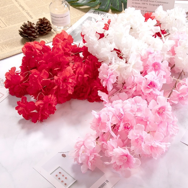 Hoa Anh Đào Giả Bằng Lụa 90Cm Dùng Trang Trí Xinh Xắn