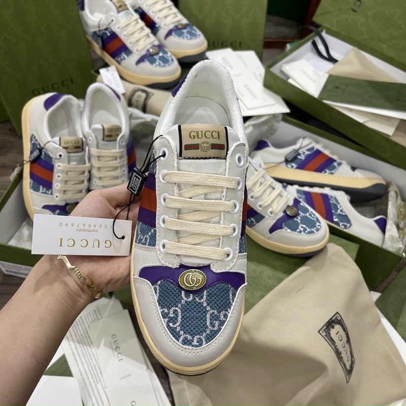 Full bill box+ quà tặng🎁Giày gucci xanh dương Thiều Bảo Trâm 😂 thể thao nam nữ