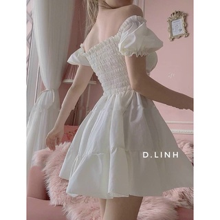 Đầm trễ vai eo chun xoè