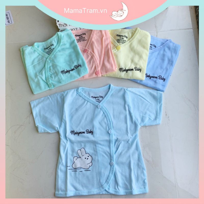 Áo Cotton Tay Ngắn AVASLEW Cho Bé Trai - Bé Gái Sơ Sinh Đến 10Kg