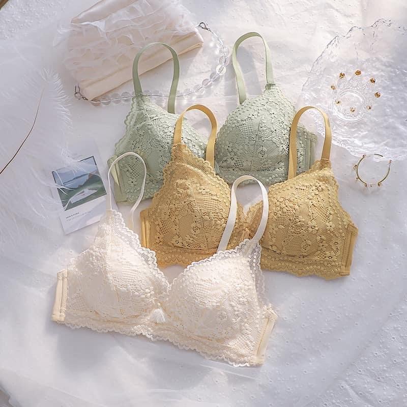 [SIZE 34-38] ÁO LÓT SU KHÔNG GỌNG REN HOA ĐỆM MỎNG BABE AR235