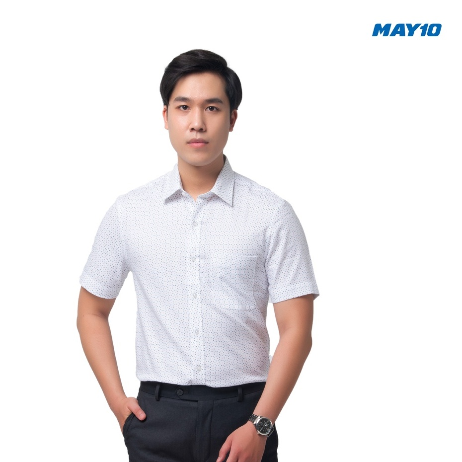 Áo sơ mi nam cộc tay dáng suông MAY 10 mã 010119069 màu AH139