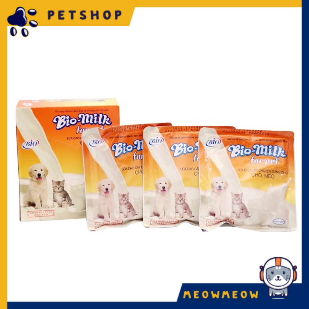 Sữa cho chó mèo BioMilk | Túi 100gr | Sữa dinh dưỡng dành cho chó mèo