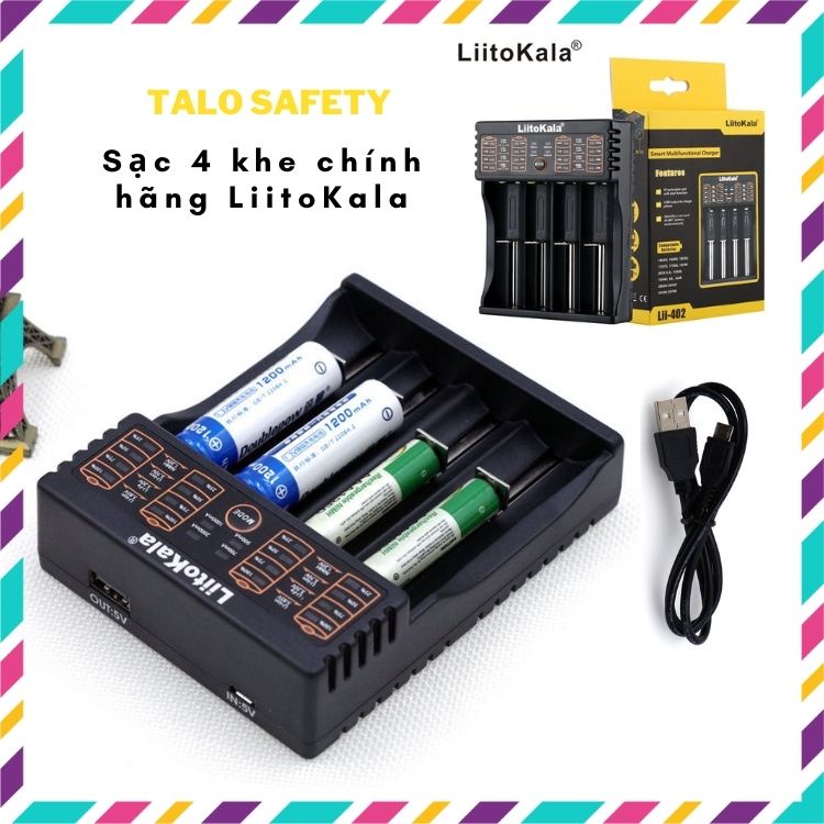 Bộ Sạc Pin chính hãng Liitokala Lii-402, sạc nhiều loại Pin 26650, 22650, 21700, 18650, 18350, 17670, NiMH/NiCd 1.2V