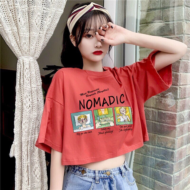 Croptop nữ 💥FREESHIP💥 Áo crop Nomadic form rộng siêu xinh [ao thun]