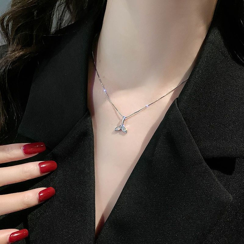 Dây chuyền đuôi cá, (Full box) vòng cổ titan không đen gỉ DC12