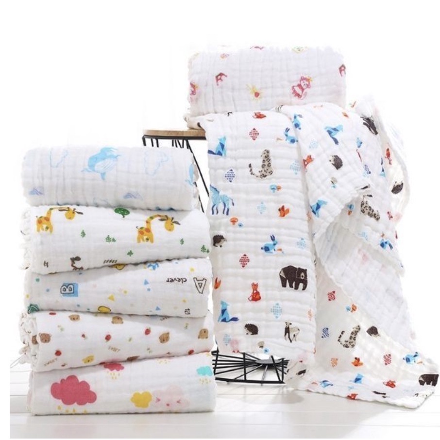 Khăn Aden Sợi Tre 100% Bamboo Muslin Chất Siêu Mềm, Cỡ Đại 115x110cm. Đồ dùng cho bé sơ sinh - Tắm