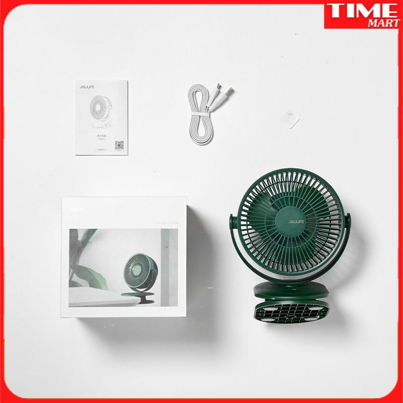 Quạt kẹp cầm tay JISULIFE cổng cắm USB có thể sạc lại với pin 4000mAh [TIME_MART siêu thị tiện ích gia đình]