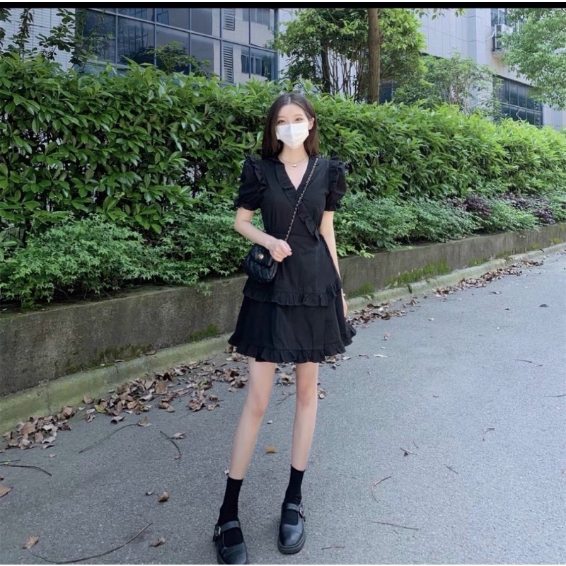 Đầm bèo cổ V big size dành cho khách ngoại cỡ từ 60-90 ký