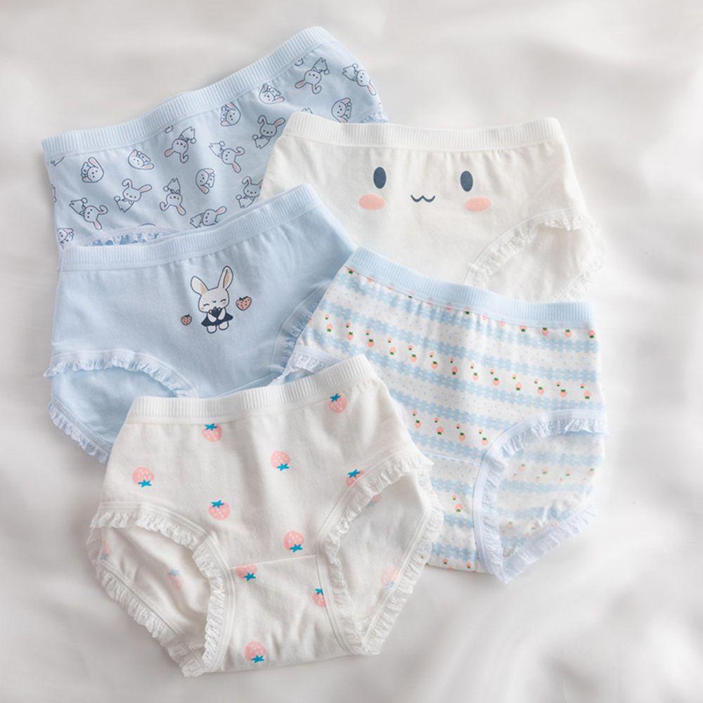 Quần Lót Cotton Thoáng Khí Lưng Vừa Họa Tiết Dâu Tây Gợi Cảm Cho Nữ