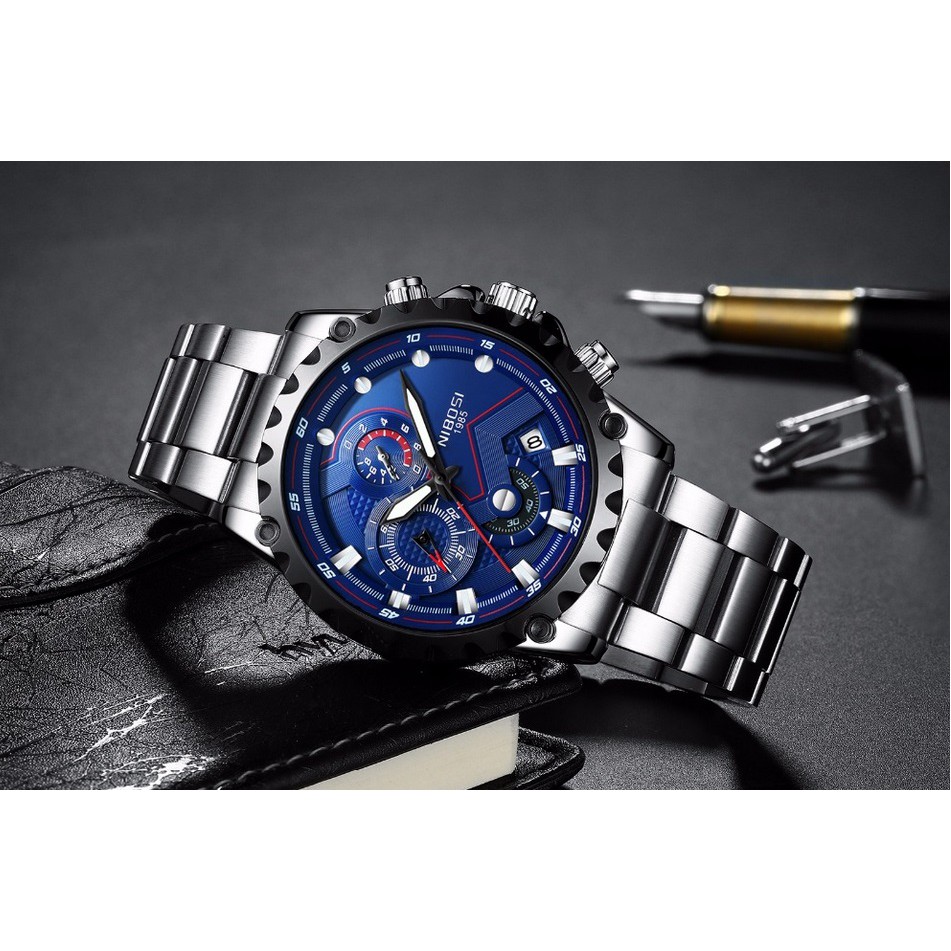 Đồng hồ nam dây thép đặc 6 kim cao cấp Nibosi 2322 (fullbox, bảo hành 12 tháng) | BigBuy360 - bigbuy360.vn