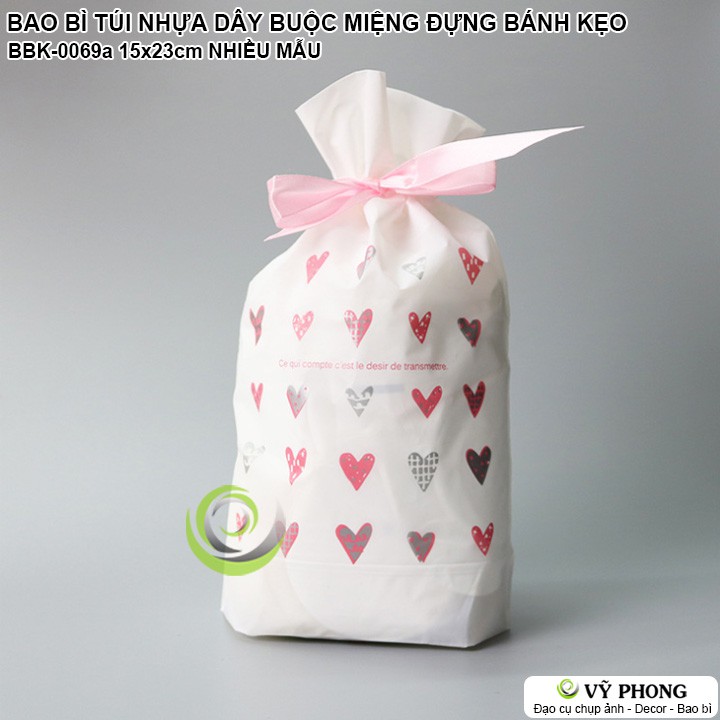 SET 10 BAO BÌ TÚI NHỰA DÂY RÚT BUỘC MIỆNG ĐỰNG BÁNH KẸO LÀM QUÀ TẶNG CÁC DỊP LỄ TẾT BBK-0069