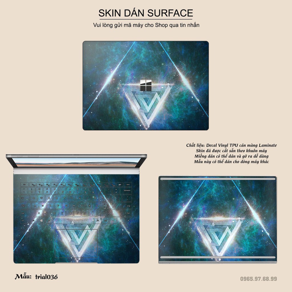 Skin dán Surface in hình Đa giác bộ 6 (inbox mã máy cho Shop)