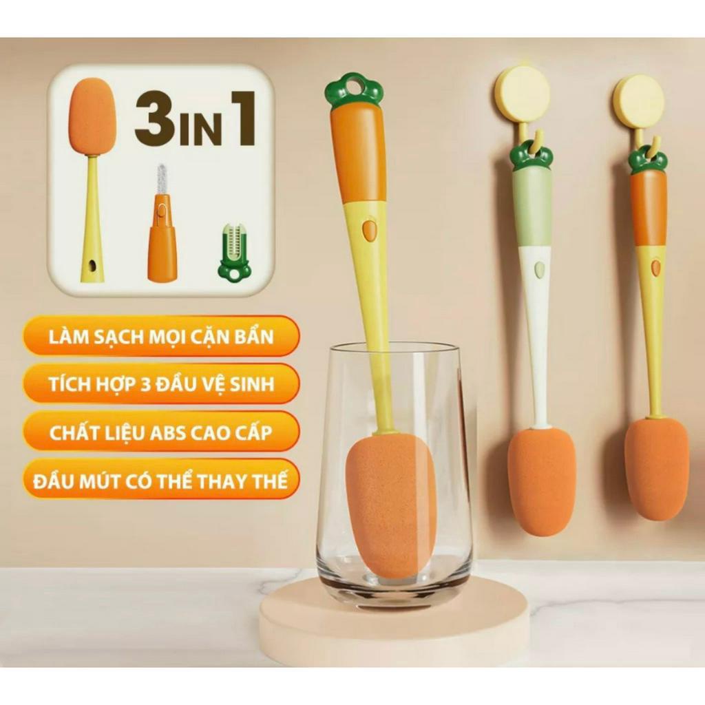 Cọ xốp rửa bình Cà rốt