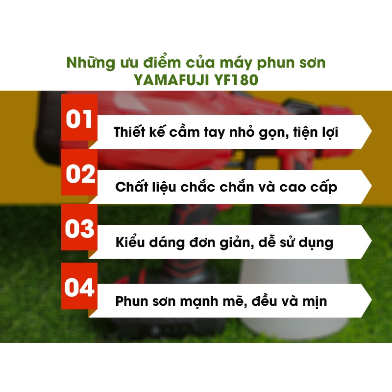 Máy phun sơn chạy pin Yamafuji YF180 hàng chính hãng