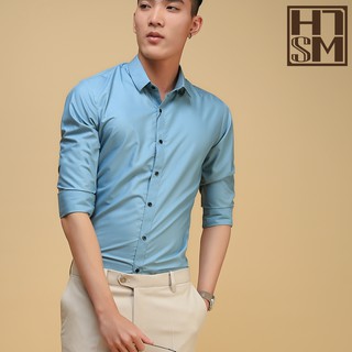 Áo sơ mi nam HSTM dài tay vải lụa 39