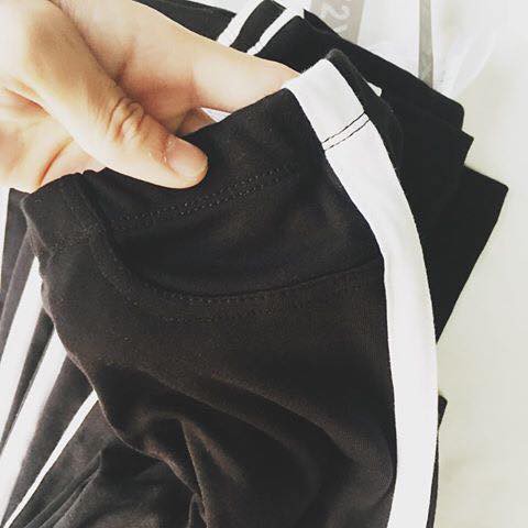 Quần Legging Lưng Liền Đen 1 Sọc Trắng Thun Co Giãn Mềm Mại | BigBuy360 - bigbuy360.vn